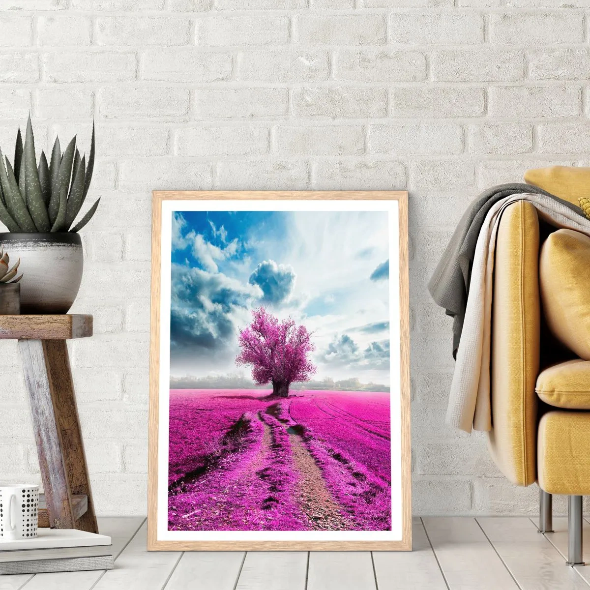 Póster en marco roble claro - El brezal - un encanto - 70x100 cm