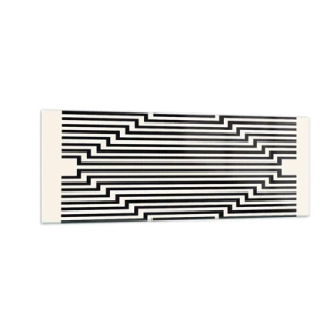 Cuadro sobre vidrio - Impresiones sobre Vidrio - Líneas blancas y negras que crean un efecto de ilusión geométrica. - 140x50cm - Ilusión geométrica - Decoración de pared moderna para salón y dormitorio ARTTOR
