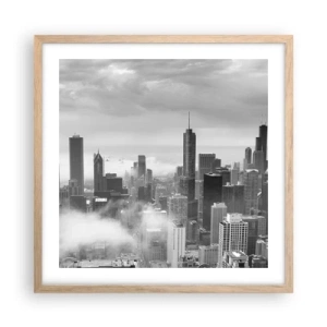 Póster en marco roble claro - Paisaje americano - 50x50 cm