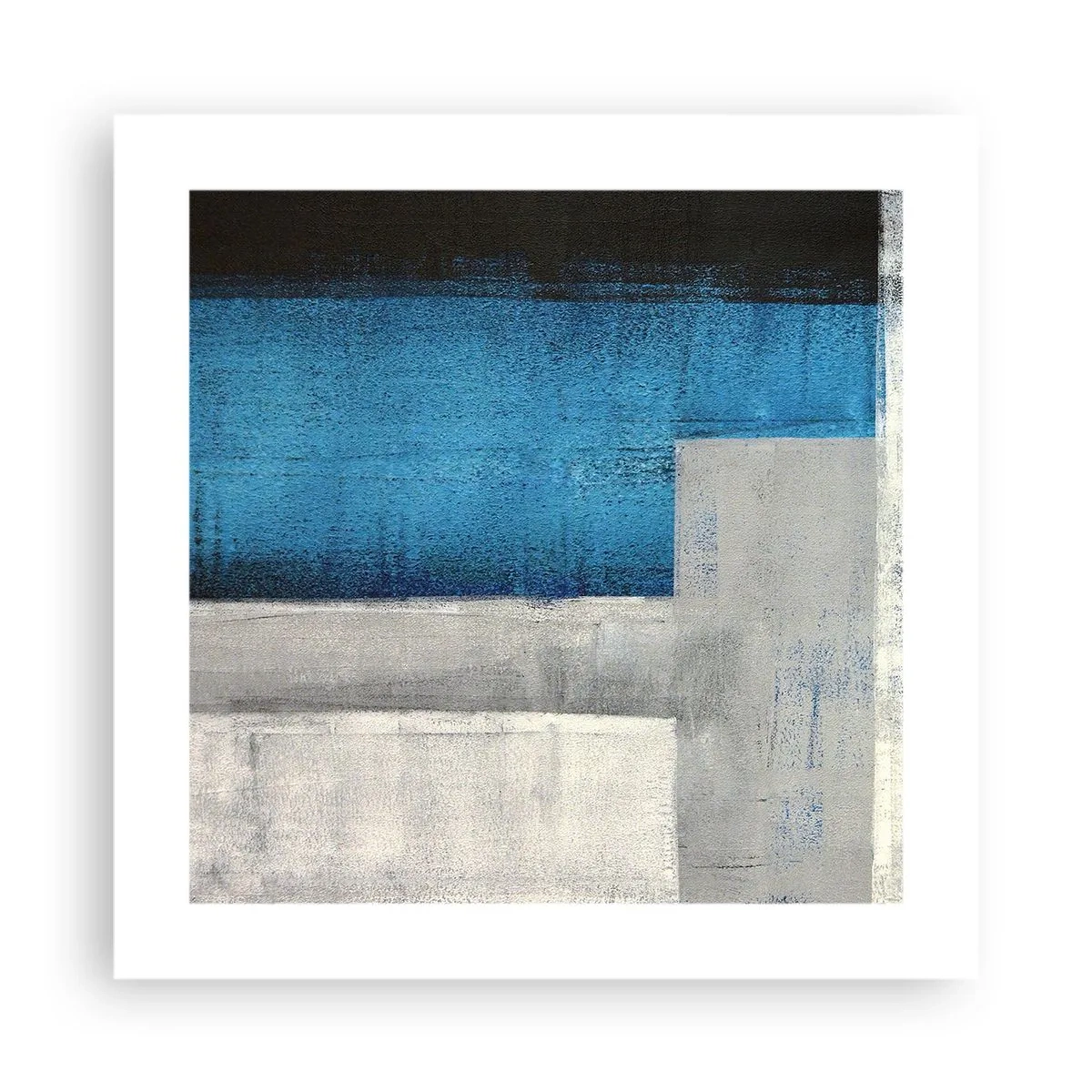 Póster - Composición poética de gris y azul - 40x40 cm