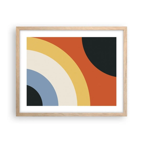 Póster en marco roble claro - Círculo sobre círculo - 50x40 cm