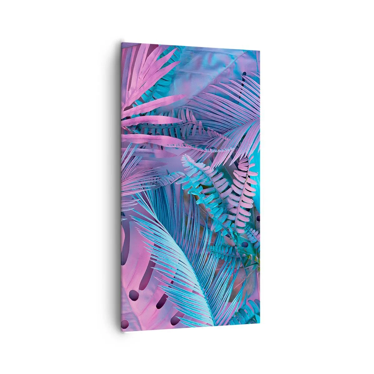 Cuadro sobre lienzo - Impresión de Imagen - Trópicos en rosa y azul - 65x120 cm