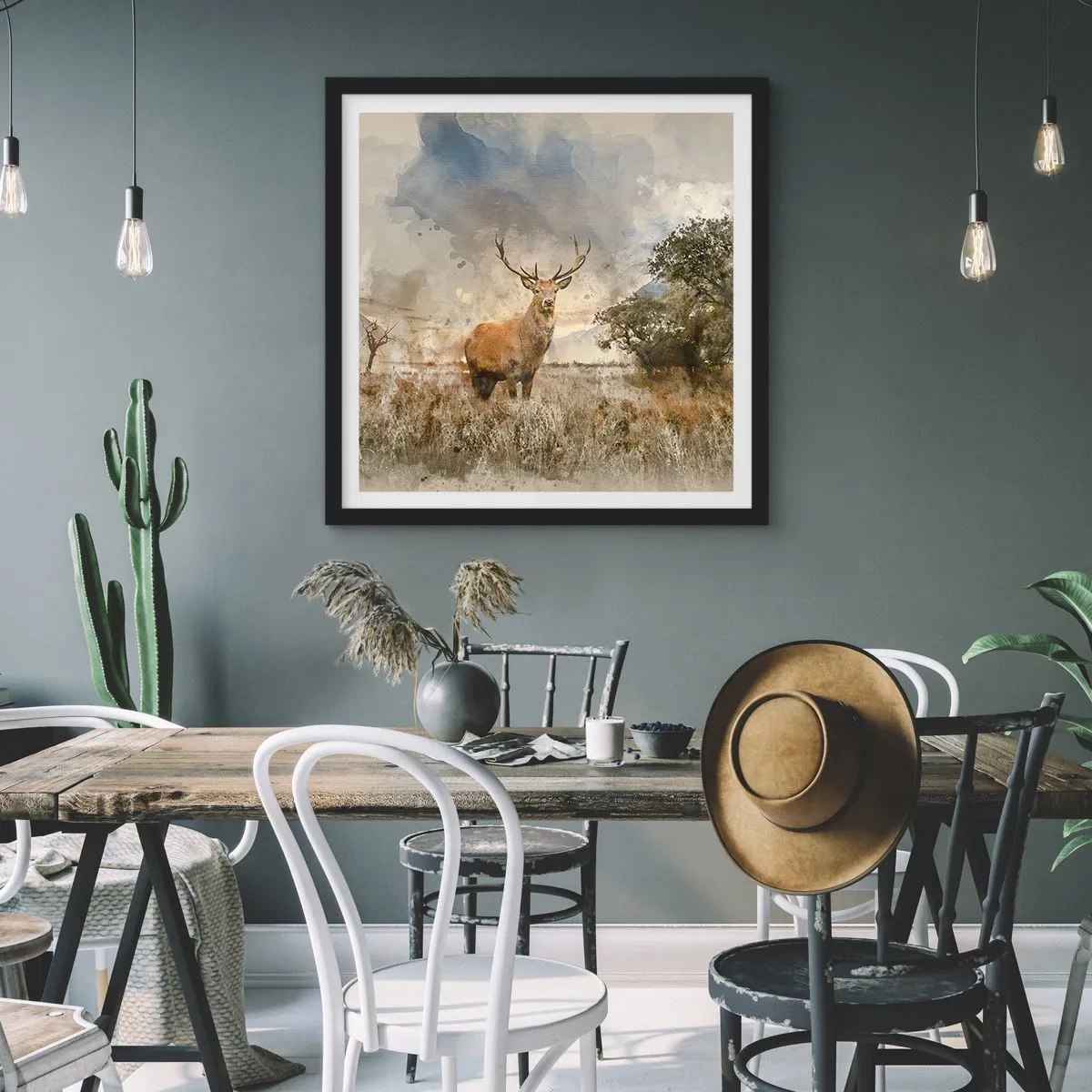 Póster en marco negro - Dignidad - fuerza - encanto - 40x40 cm