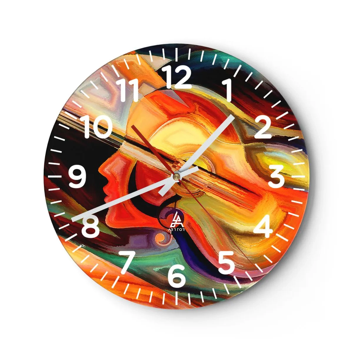 Reloj de pared - Reloj de vidrio - Juego musical - 40x40 cm