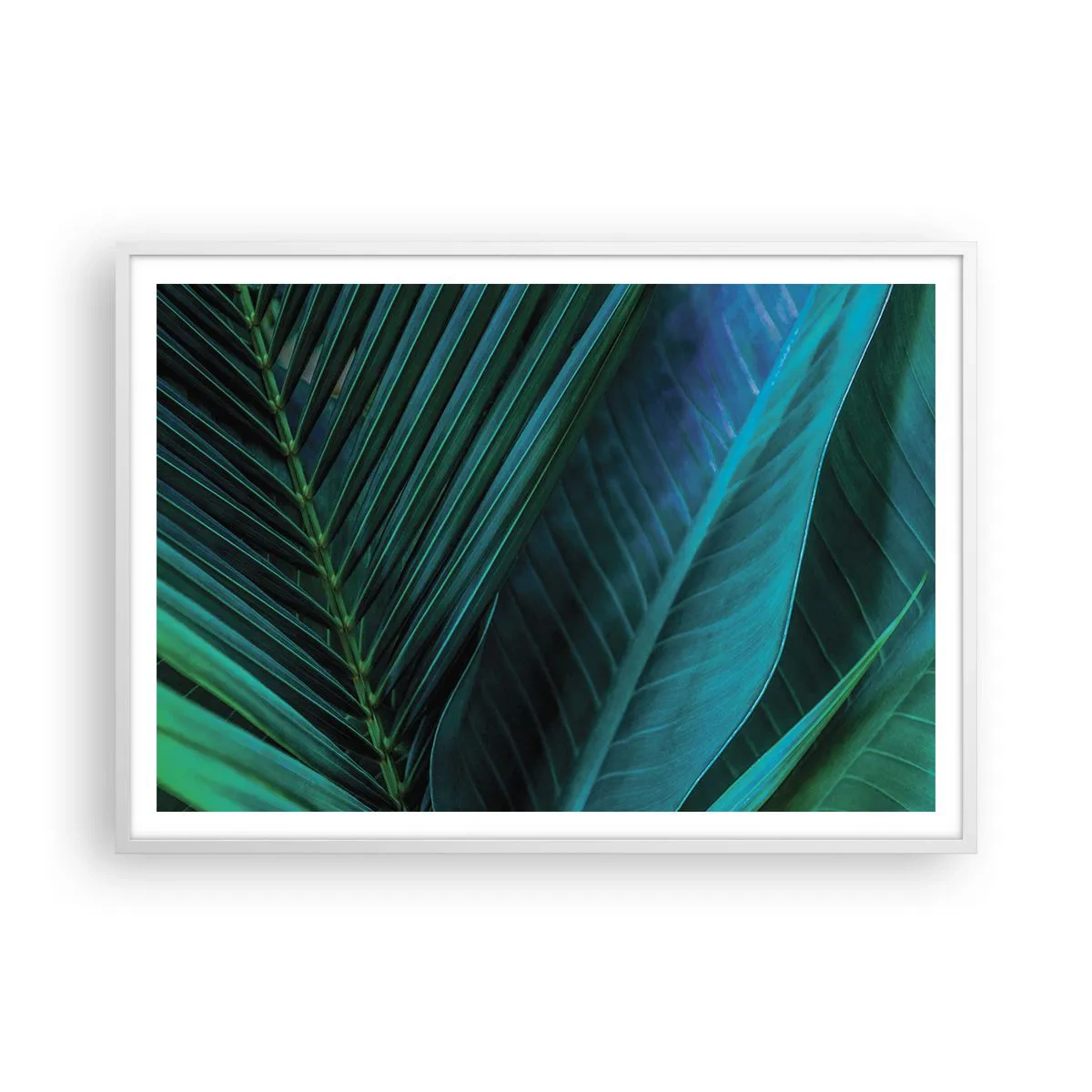 Póster en marco blanco - Anatomía del verde - 100x70 cm