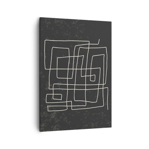 Cuadro sobre lienzo - Impresión de Imagen - Patrón geométrico abstracto sobre un fondo oscuro - 50x70cm - No es tan sencillo - Decoración de pared moderna para salón y dormitorio ARTTOR