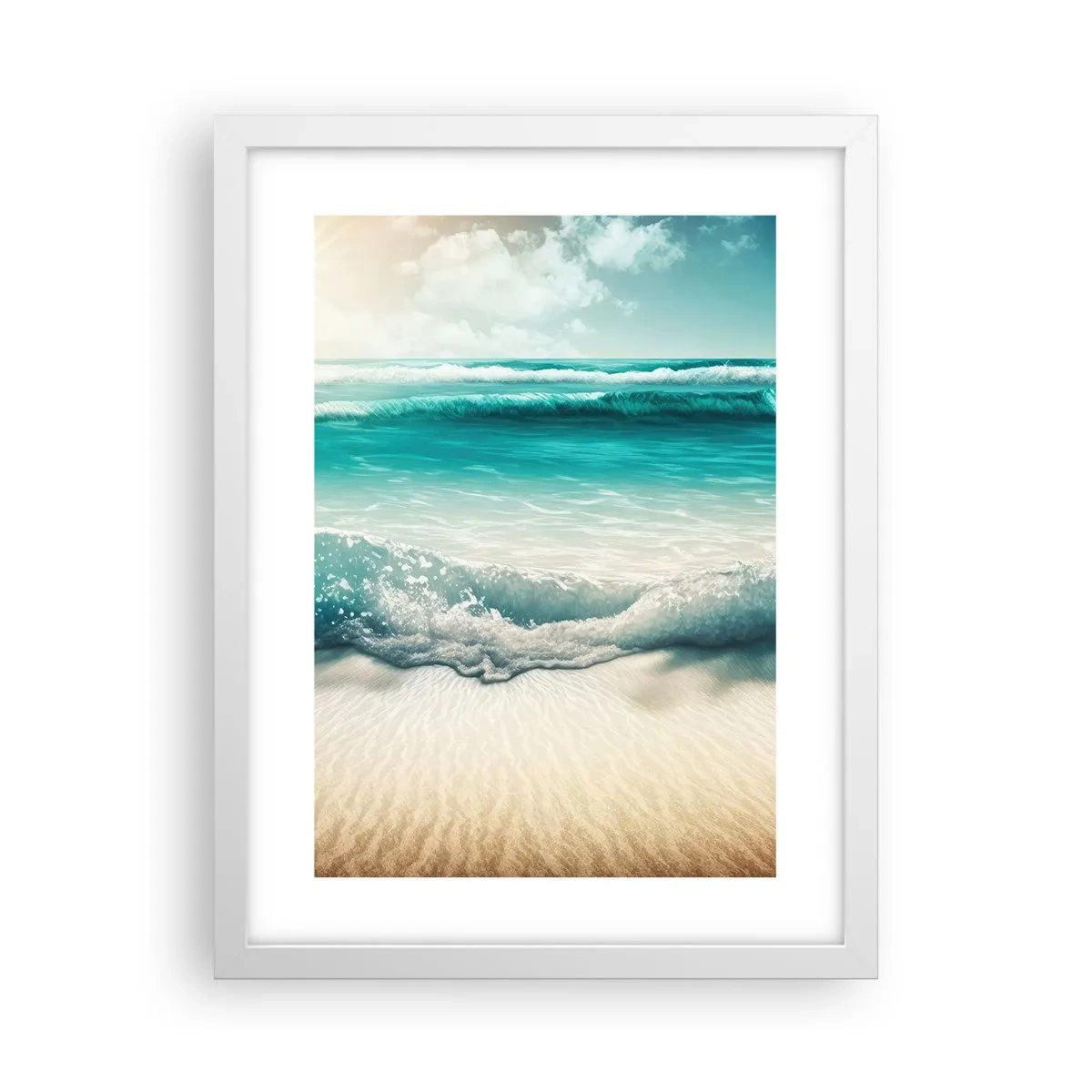 Póster en marco blanco - Calma oceánica - 30x40 cm