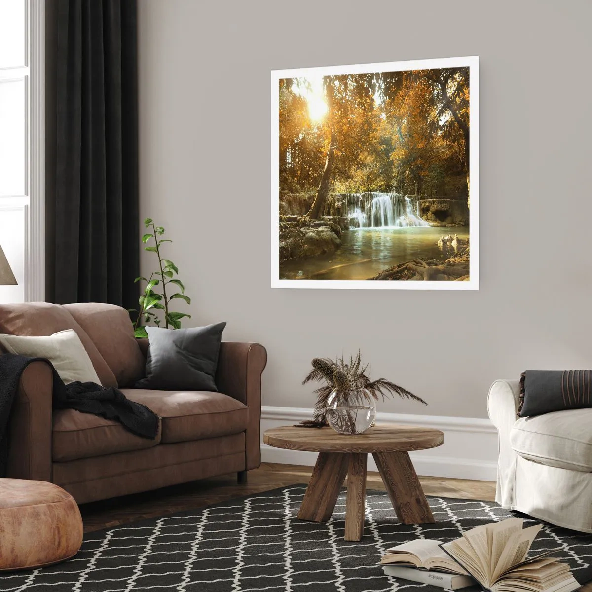 Póster - Una cascada en el parque - 60x60 cm
