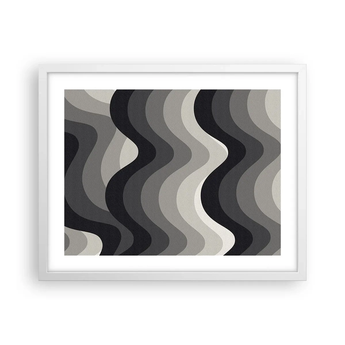 Póster en marco blanco - Ola tras ola - 50x40 cm