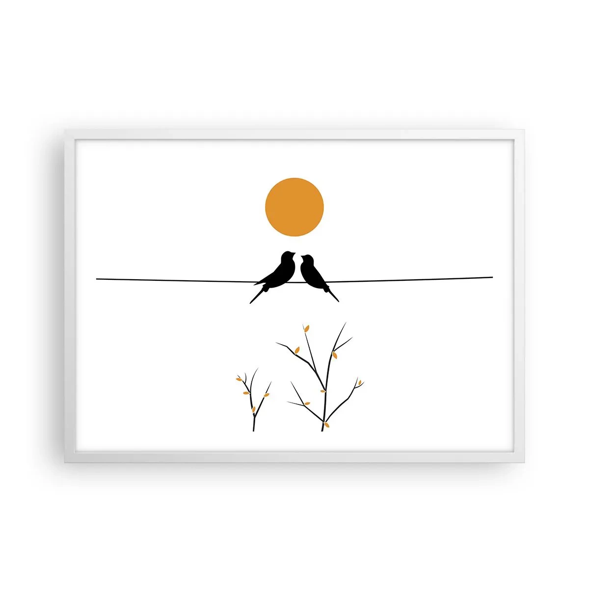 Póster en marco blanco - Noche de ruiseñores - 70x50 cm