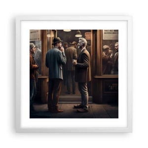 Póster en marco blanco - Un buen momento del día - 40x40 cm