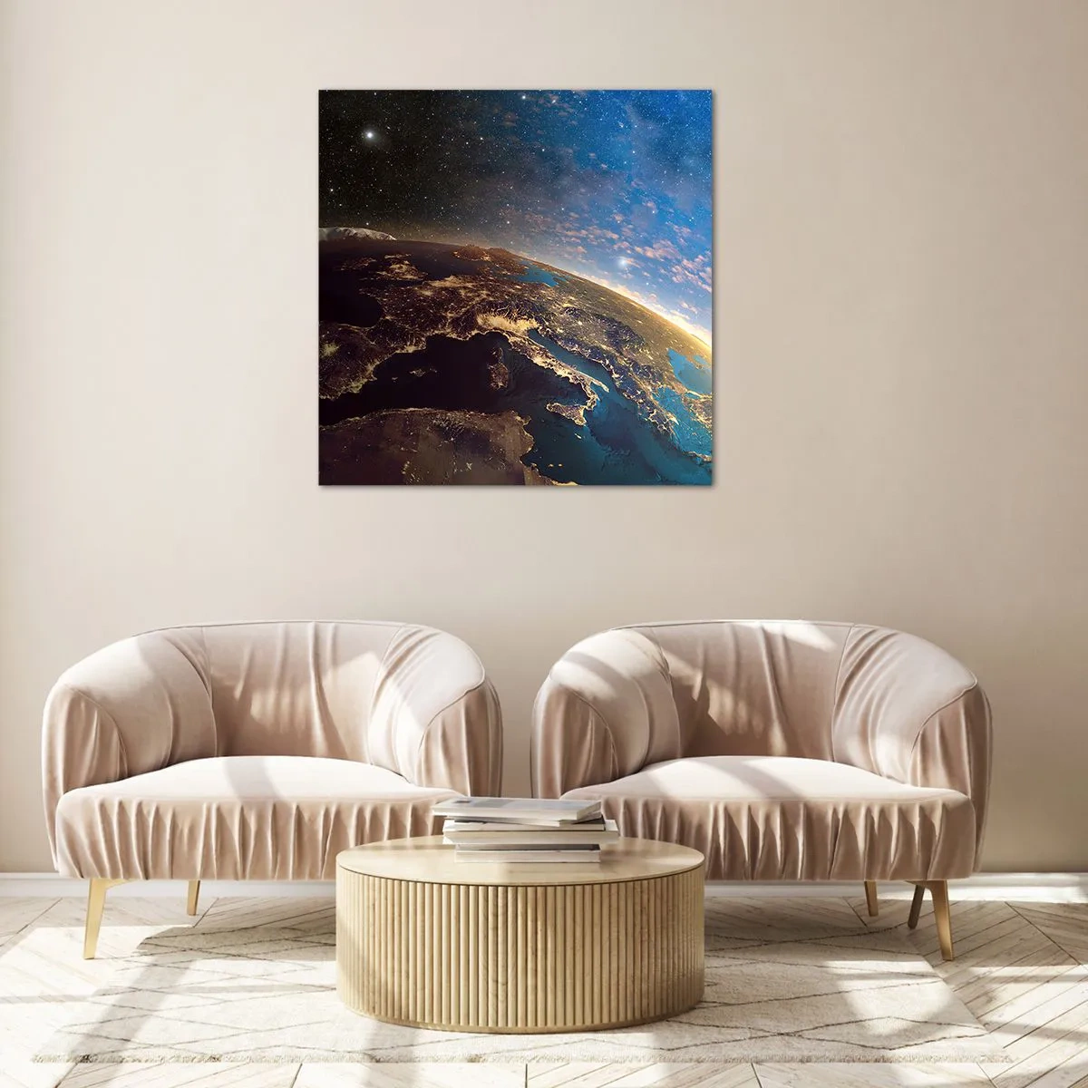 Cuadro sobre vidrio - Impresiones sobre Vidrio - Mirémonos a nosotros mismos desde la distancia - 30x30 cm