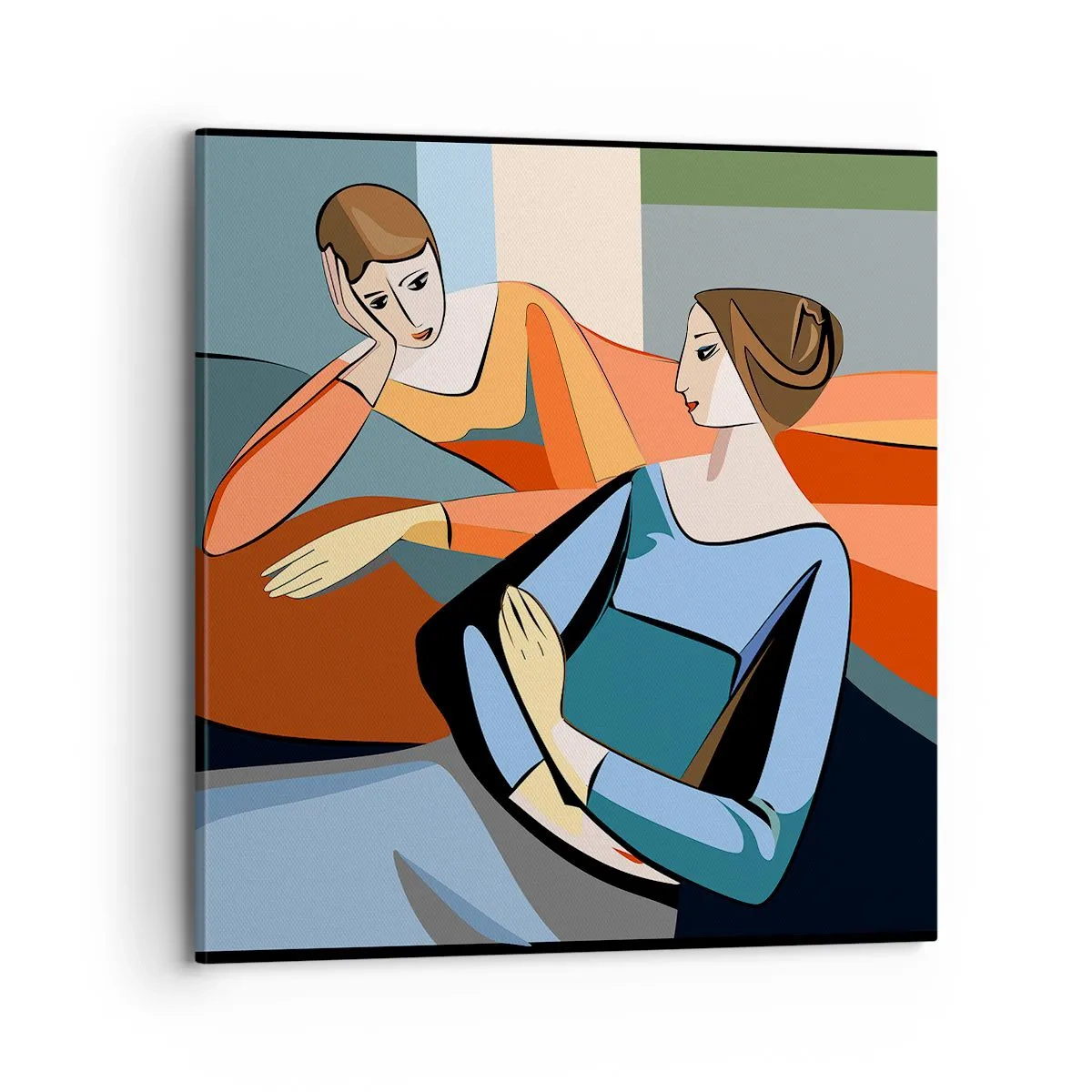 Cuadro sobre lienzo - Impresión de Imagen - Un momento de confidencias - 70x70 cm