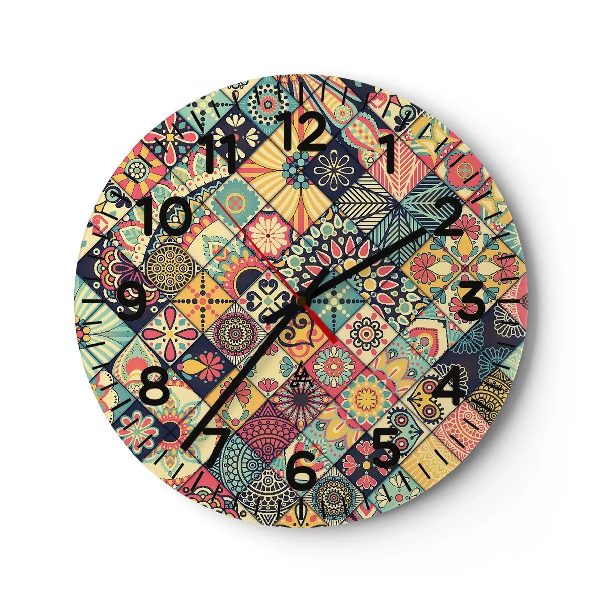 Reloj de pared - Reloj de vidrio - Clima marroquí - 40x40 cm