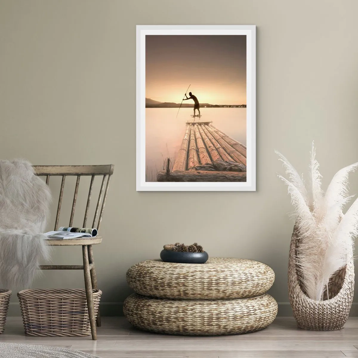 Póster en marco blanco - Antes del descanso - 50x70 cm