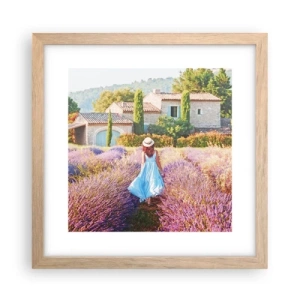 Póster en marco roble claro - La chica de la lavanda - 30x30 cm