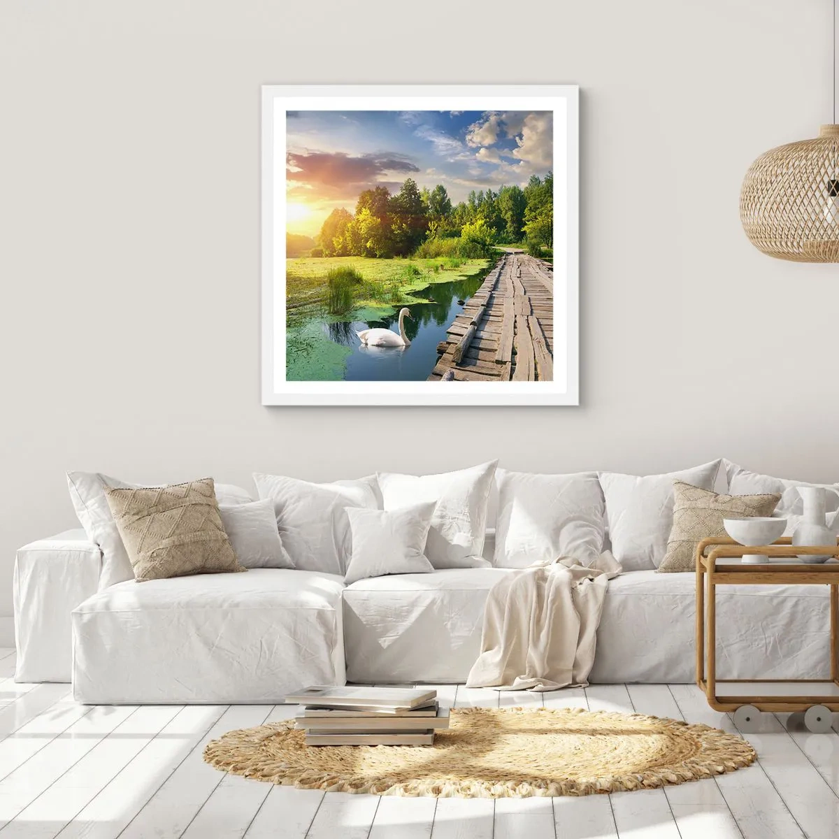Póster en marco blanco - Verano, verano en todas partes - 60x60 cm