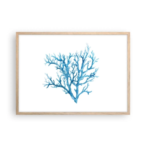 Póster en marco roble claro - Filigrana marina - 70x50 cm