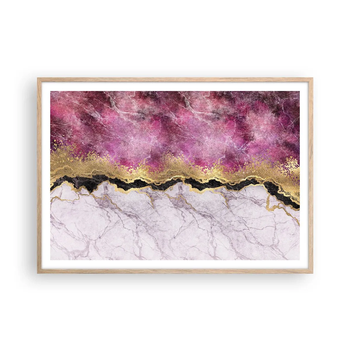 Póster en marco roble claro - En la frontera - 100x70 cm