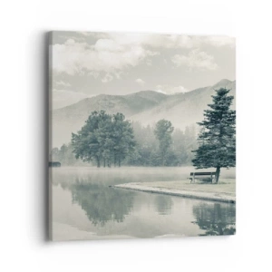 Cuadro sobre lienzo - Impresión de Imagen - El lago sigue durmiendo - 40x40 cm