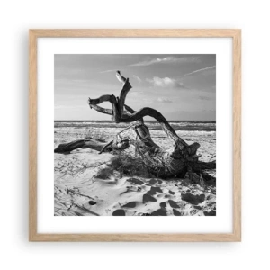Póster en marco roble claro - Escultura marina - 40x40 cm