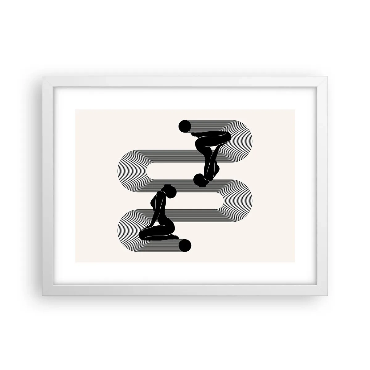 Póster en marco blanco - Simetría sensual - 40x30 cm