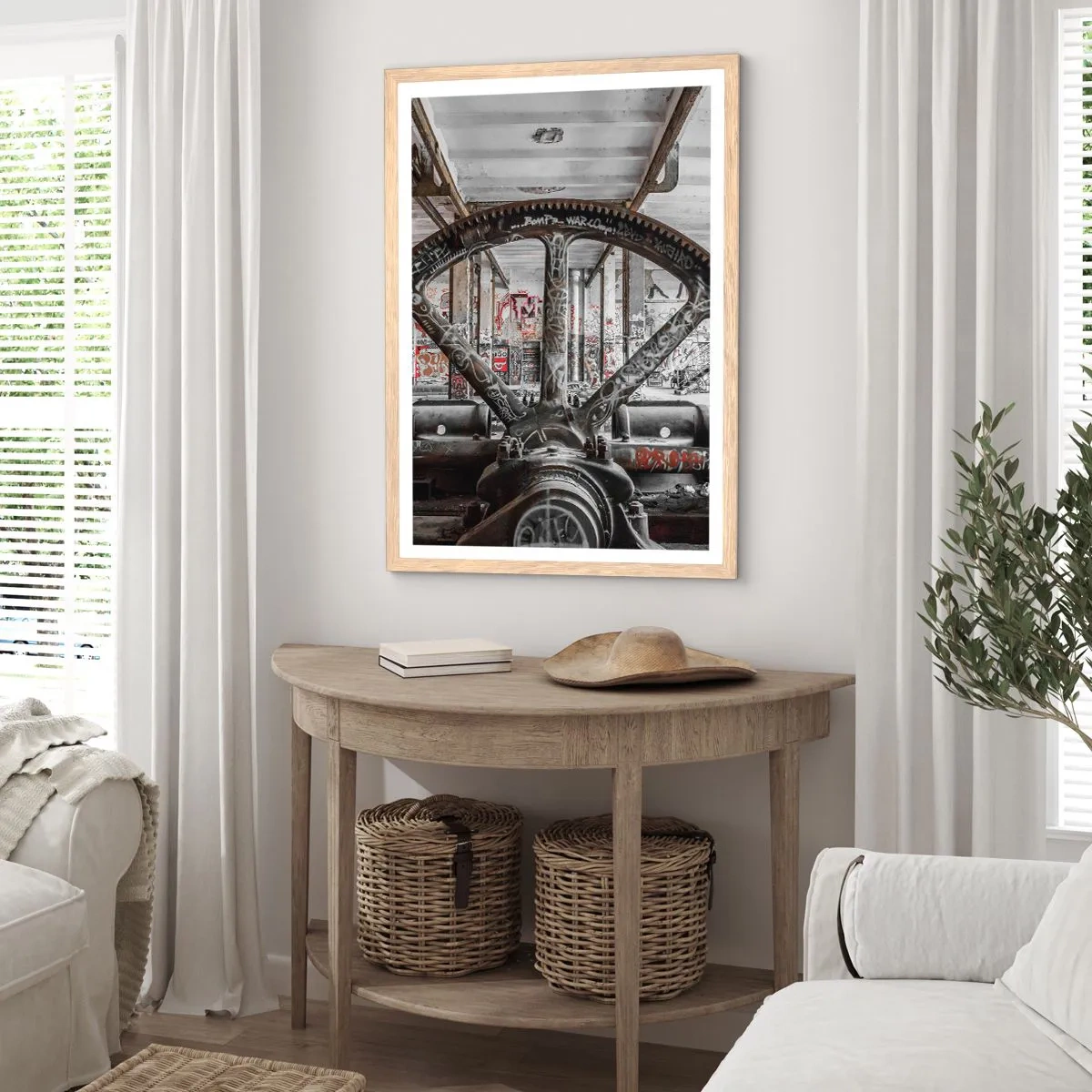 Póster en marco roble claro - La vida secreta de una fábrica - 50x70 cm