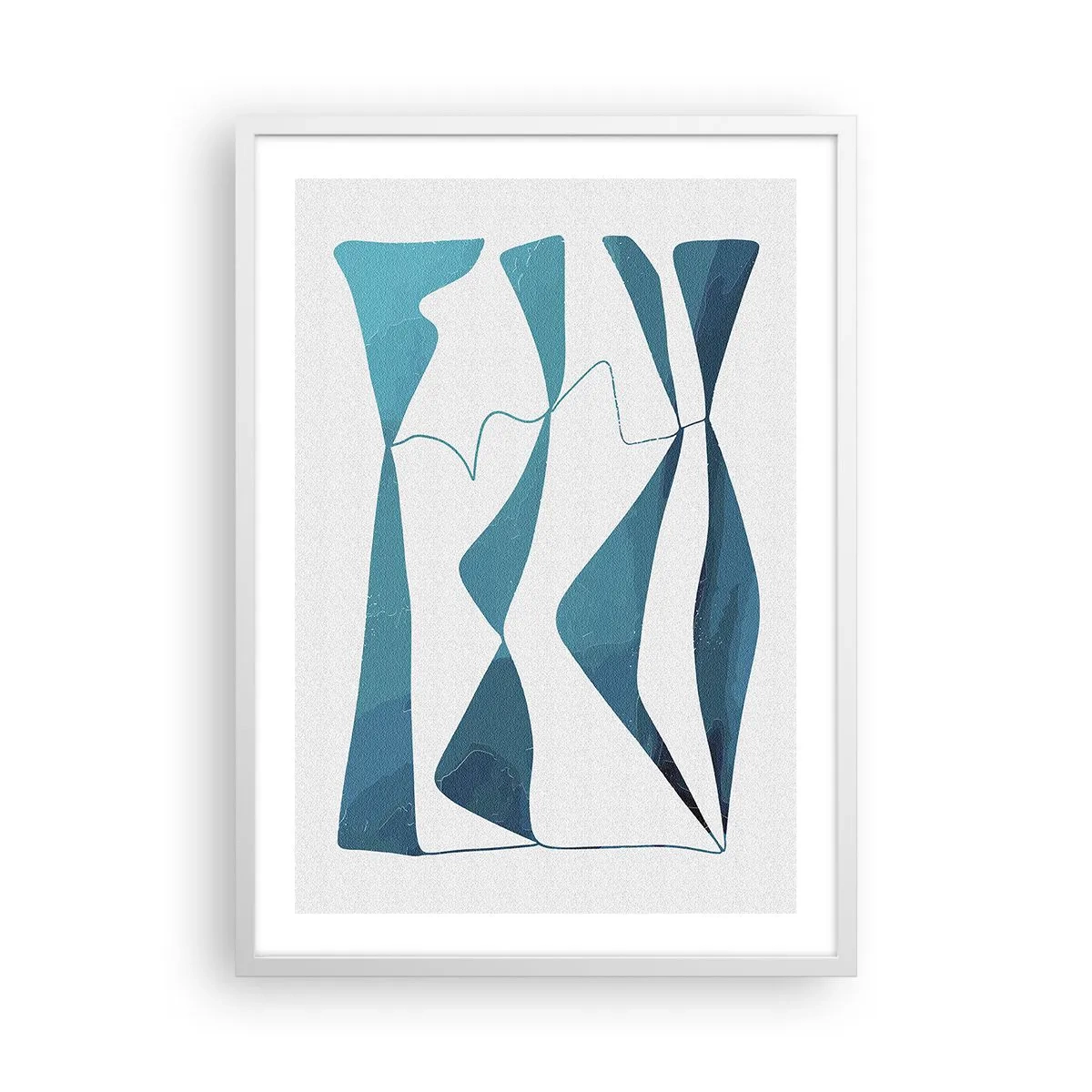 Póster en marco blanco - Abstracción: un compuesto turquesa - 50x70 cm