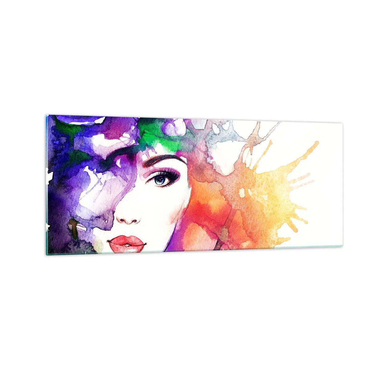 Cuadro sobre vidrio - Impresiones sobre Vidrio - Con la cabeza en las nubes - 100x40 cm