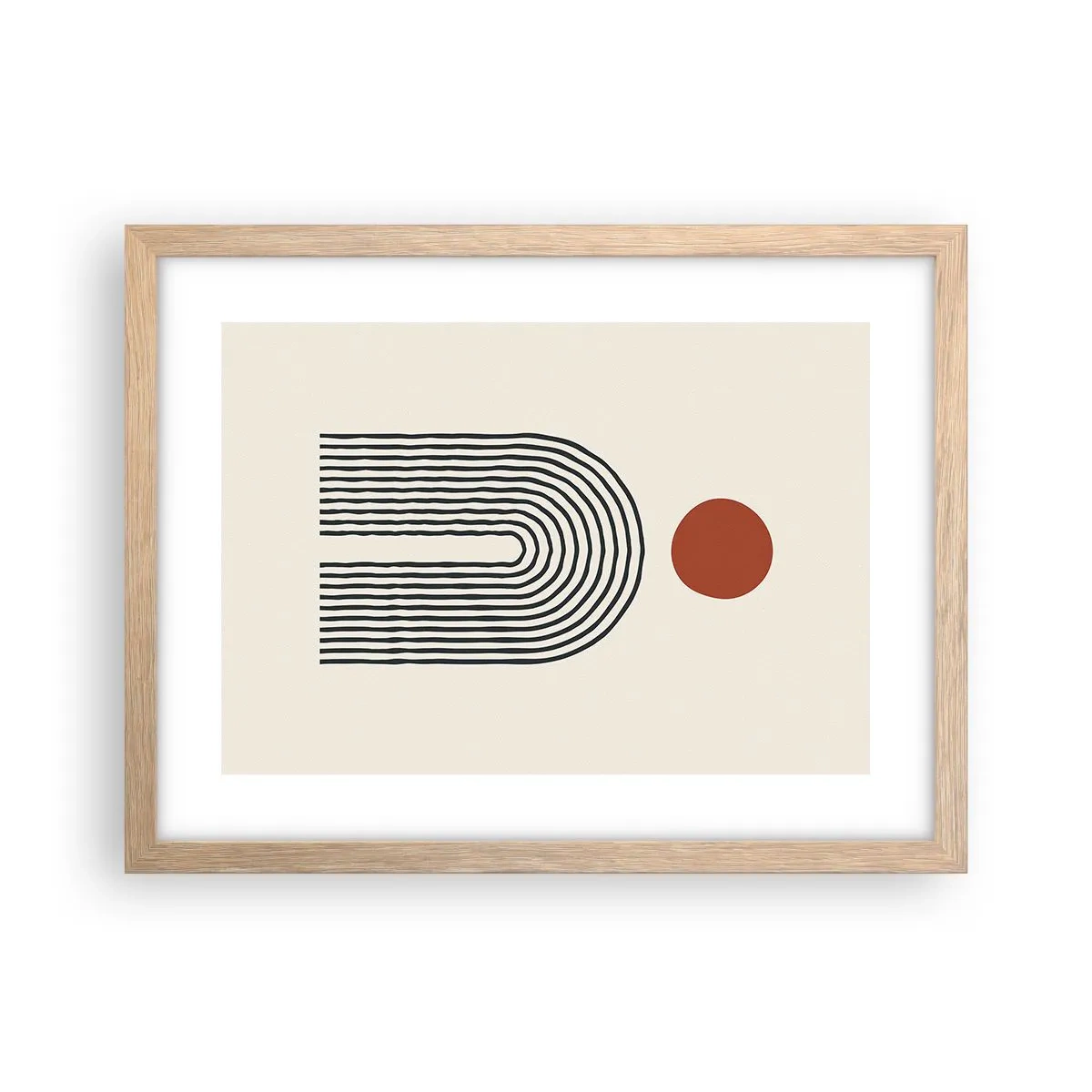 Póster en marco roble claro - Magnetismo de formas y colores - 40x30 cm