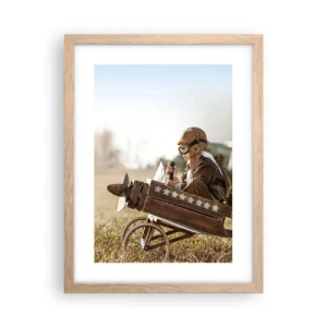 Póster en marco roble claro - Despegue hacia un sueño - 30x40 cm