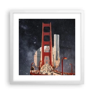 Póster en marco blanco - Siempre en el centro - 40x40 cm