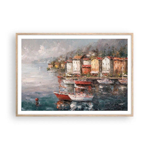 Póster en marco roble claro - Un refugio romántico - 100x70 cm