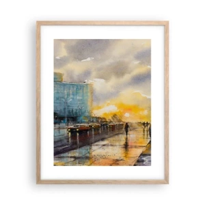 Póster en marco roble claro - Vida en la orilla - 40x50 cm