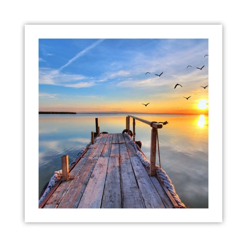 Póster - Caminando hacia el sol - 50x50 cm