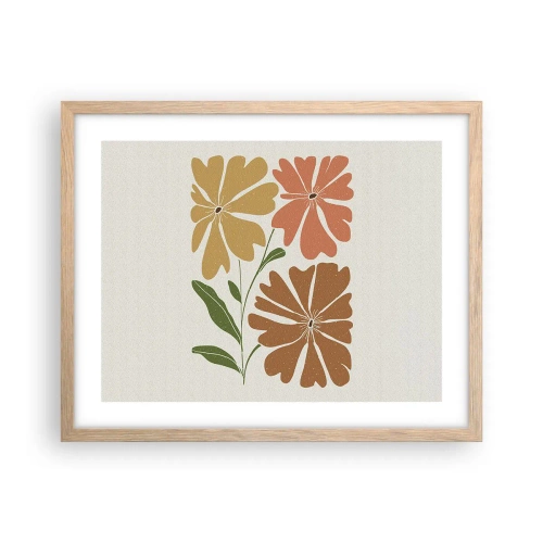 Póster en marco roble claro - Naturaleza y geometría - 50x40 cm