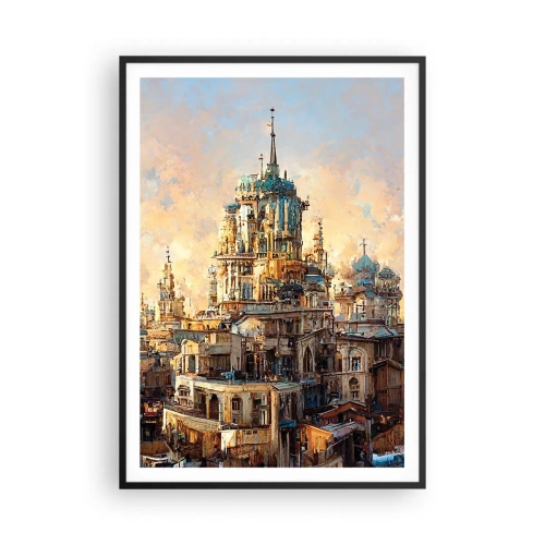 Póster en marco negro - Una ciudad de ciudades - 70x100 cm