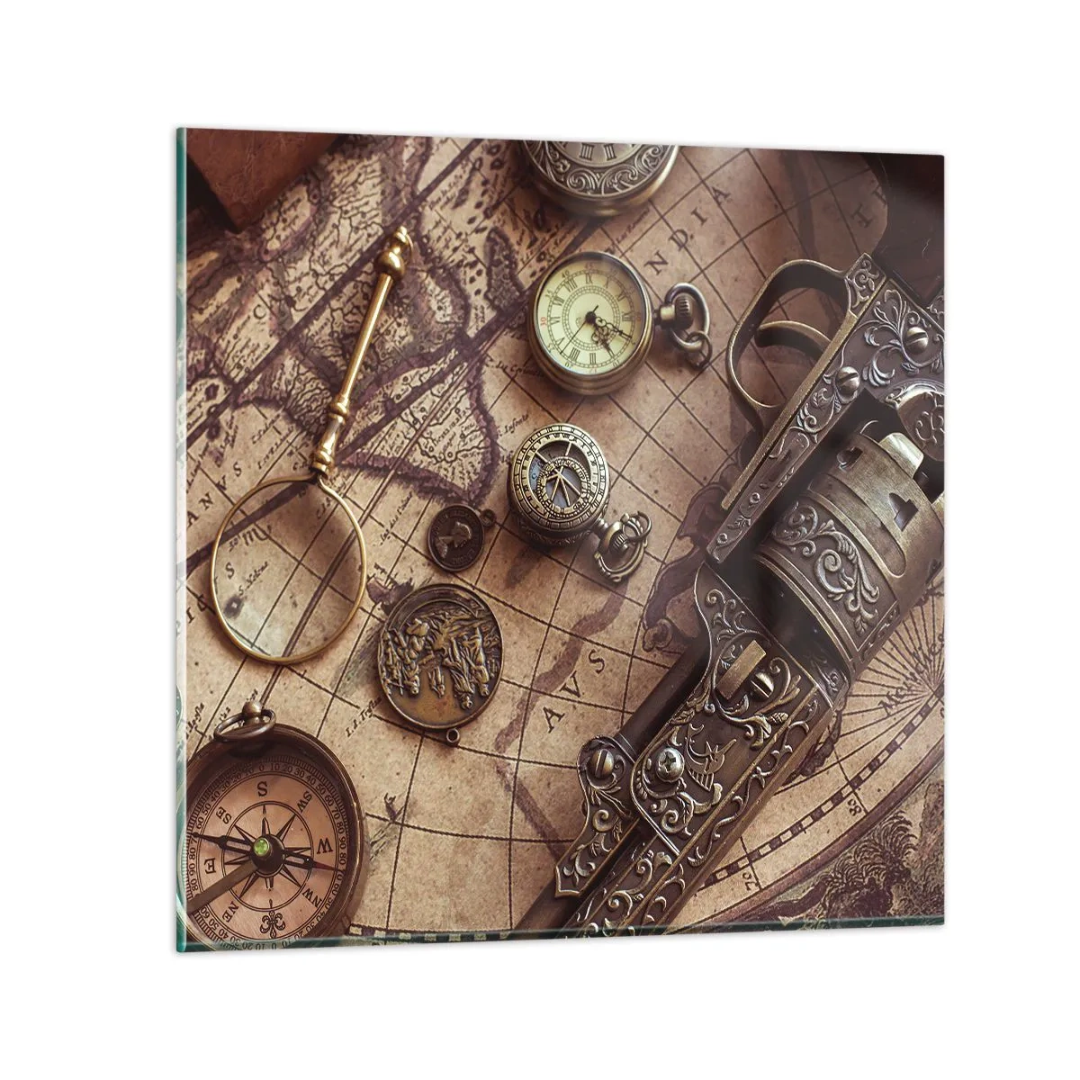 Cuadro sobre vidrio - Impresiones sobre Vidrio - La aventura llama - 60x60 cm