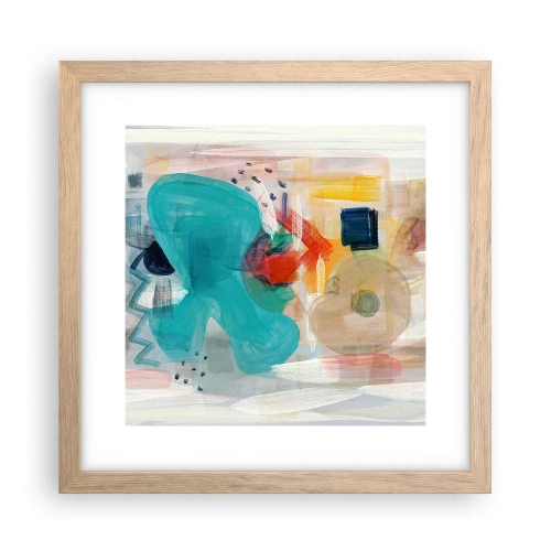 Póster en marco roble claro - Un juego de colores - 30x30 cm