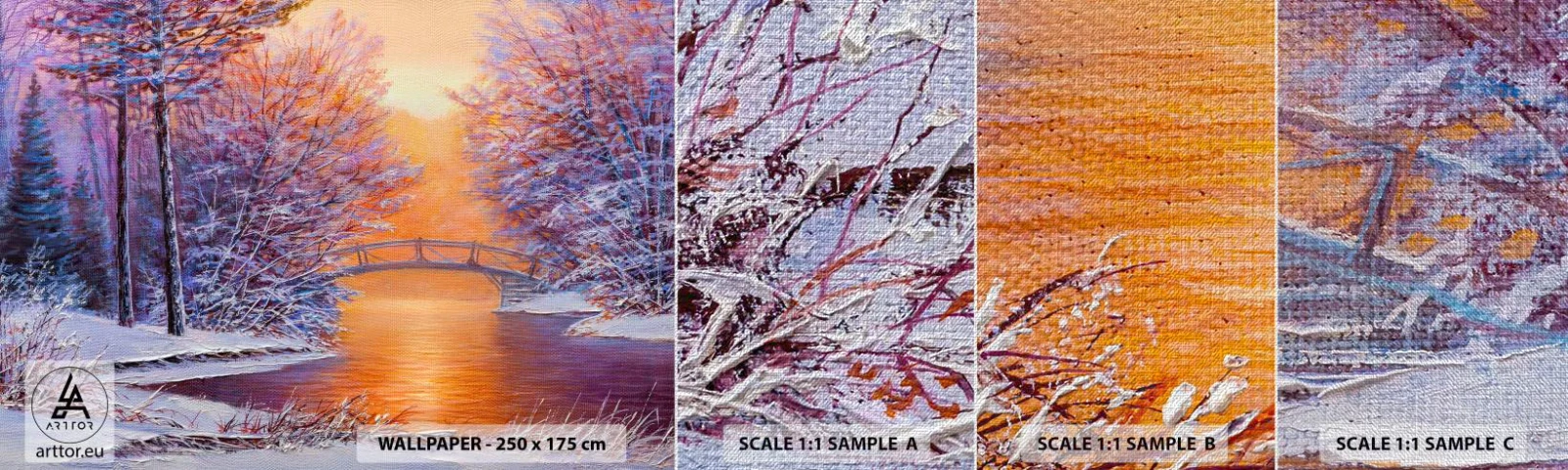 Muestra de fotomural Premium Canvas - Reunámonos aquí - Paisaje, Parque, Puente - 100x30 cm