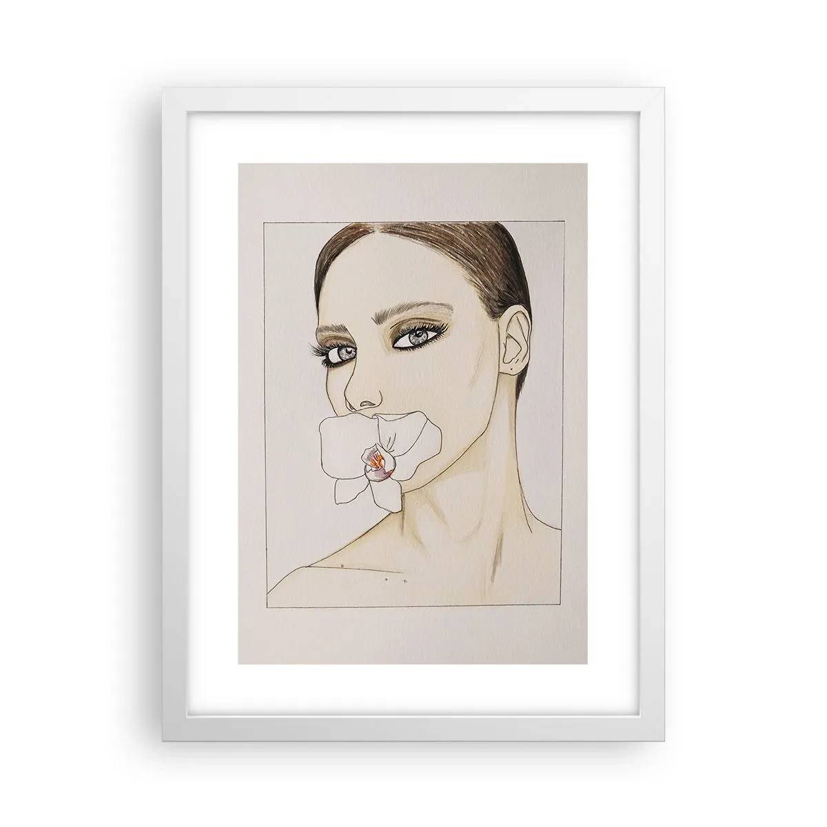 Póster en marco blanco - Elegancia y belleza - 30x40 cm