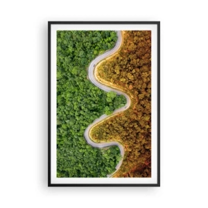 Póster en marco negro - Frontera serpenteante - 61x91 cm