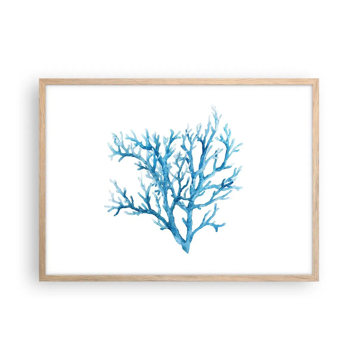 Póster en marco roble claro - Filigrana marina - 70x50 cm