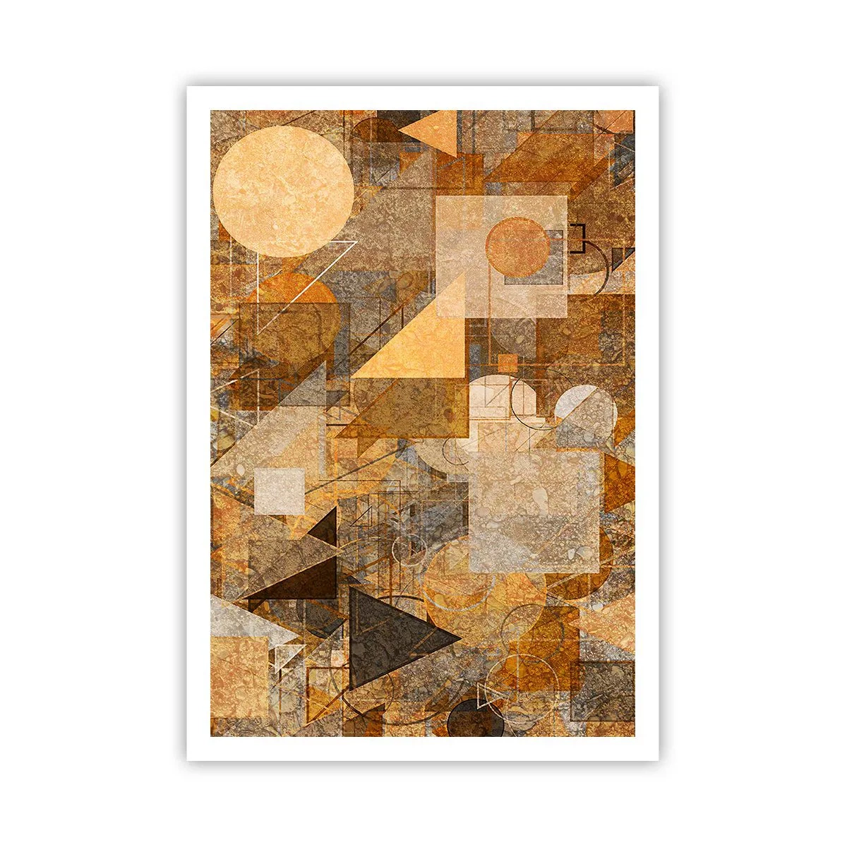 Póster - Estudio cubista en bronce - 70x100 cm