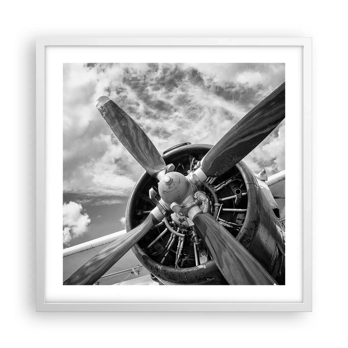 Póster en marco blanco - Conquistador de los cielos - 50x50 cm