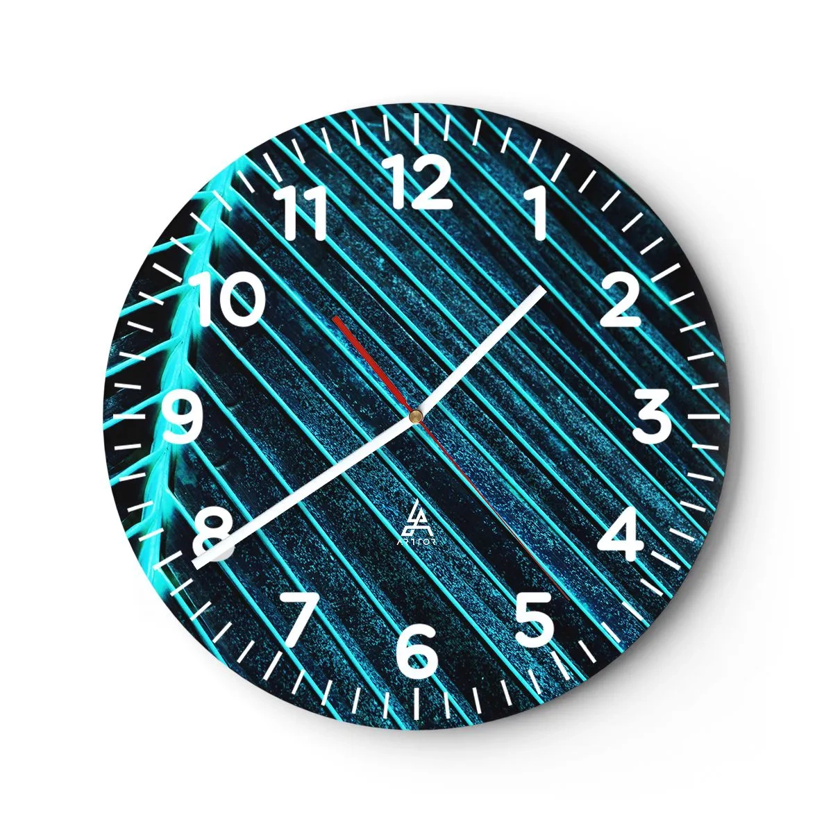 Reloj de pared - Reloj de vidrio - La textura del verde - 30x30 cm