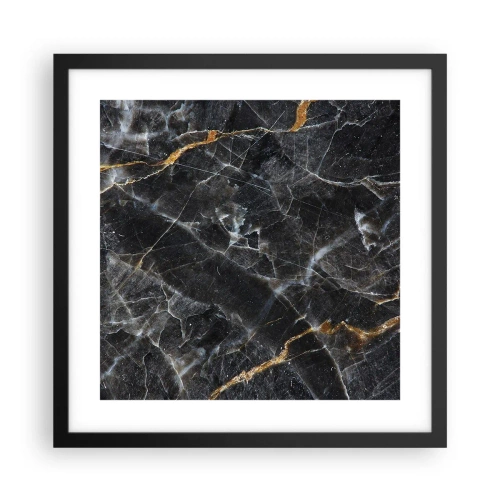 Póster en marco negro - La vida interior de la piedra - 40x40 cm