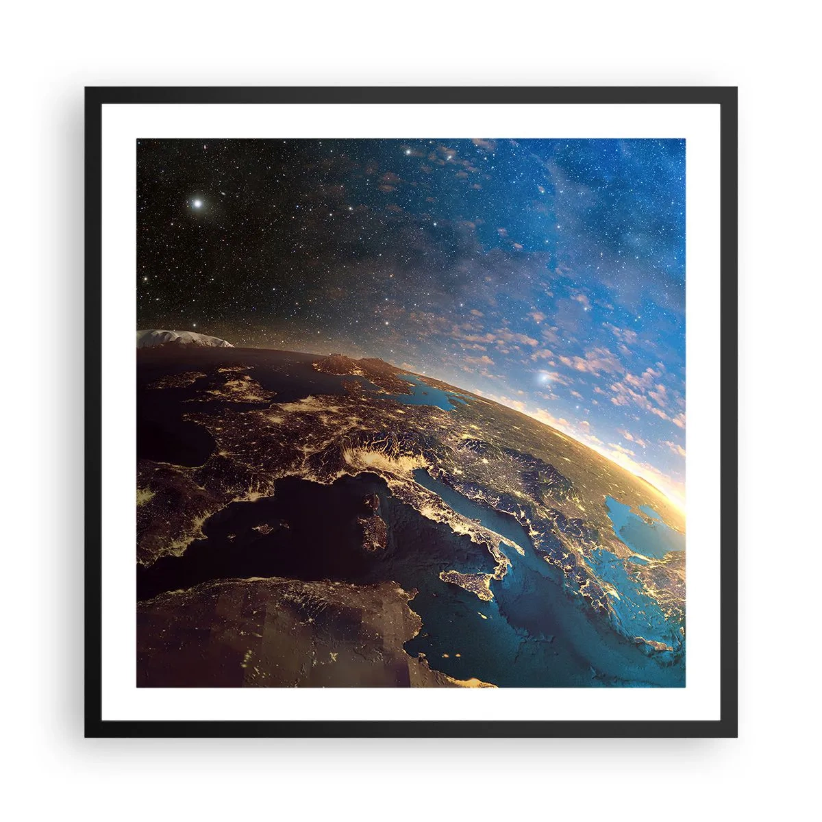 Póster en marco negro - Mirémonos a nosotros mismos desde la distancia - 60x60 cm