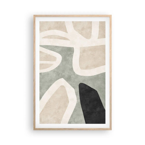 Póster en marco roble claro - Composición con un toque negro - 61x91 cm