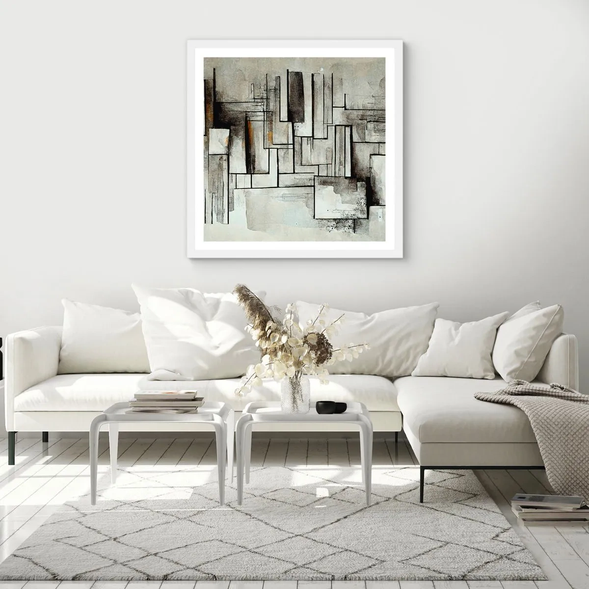 Póster en marco blanco - El poder de la sencillez - 60x60 cm